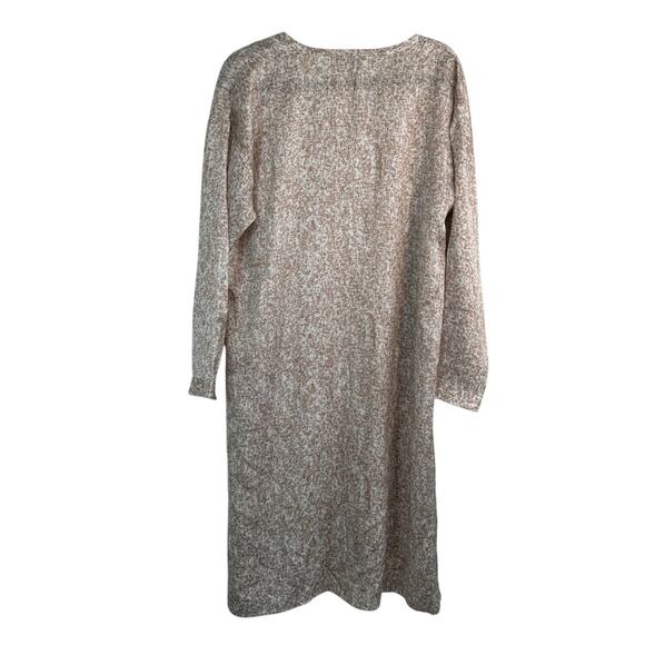 EILEEN FISHER Womens Long Sleeve Crew Neck Knee Length Shift Dress  Small Silk - Picture 4 of 7